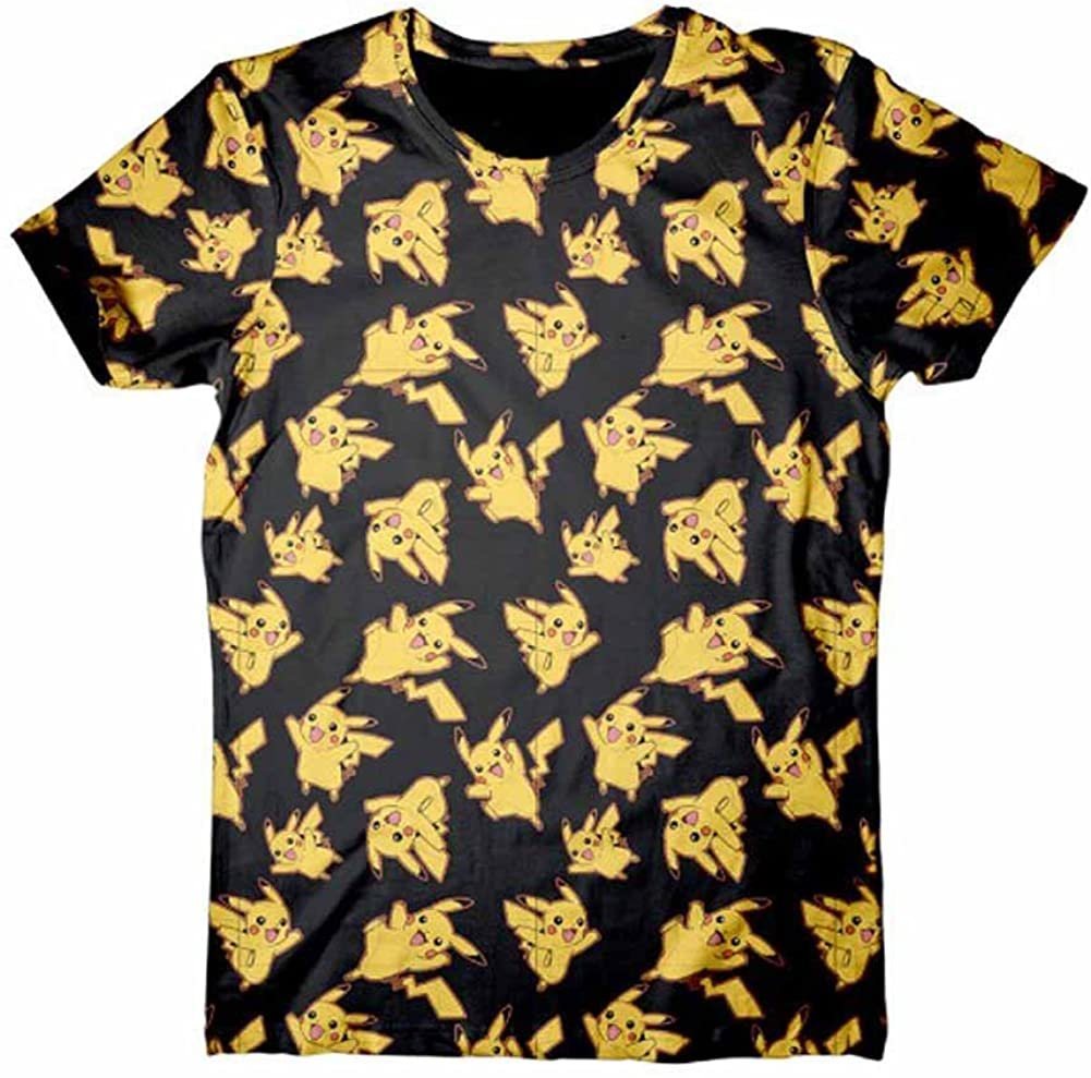 POKÉMON T-Shirt Pokémon T-Shirt all over schwarz Erwachsene + Jugendliche Herren Gr. XS S M L XL XXL Nintendo von POKÉMON