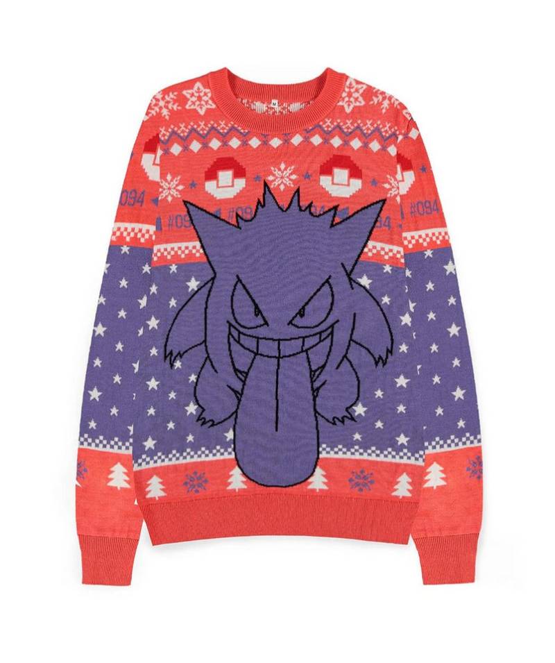 POKÉMON Weihnachtspullover Gengar Christmas Sweater Strickpullover von POKÉMON