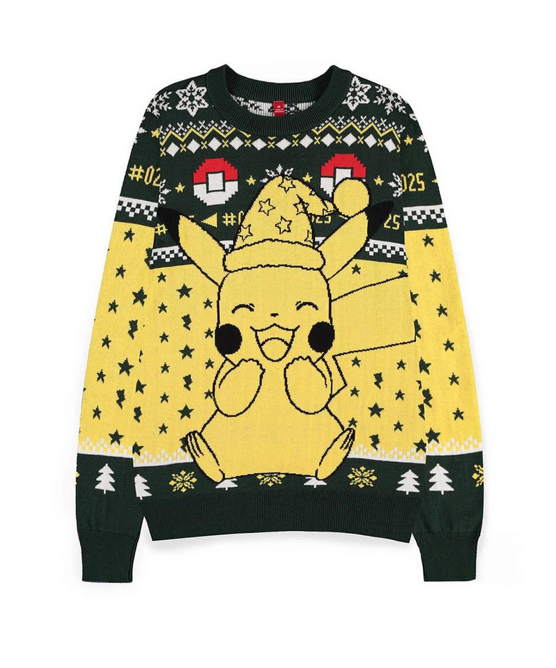 POKÉMON Weihnachtspullover Pikachu Christmas Sweater Strickpullover von POKÉMON