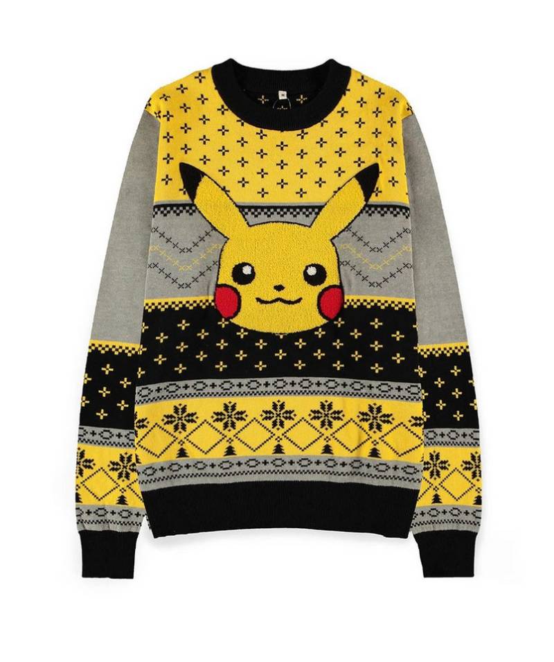 POKÉMON Weihnachtspullover Pikachu Face Christmas Sweater Strickpullover von POKÉMON