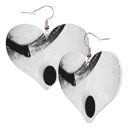 1 Paar Leder-Ohrring für Damen, Eishockey-Kunstdruck, Leder-Ohrringhaken, geeignet für Party, Alltag, Einheitsgröße von POKIKKJH
