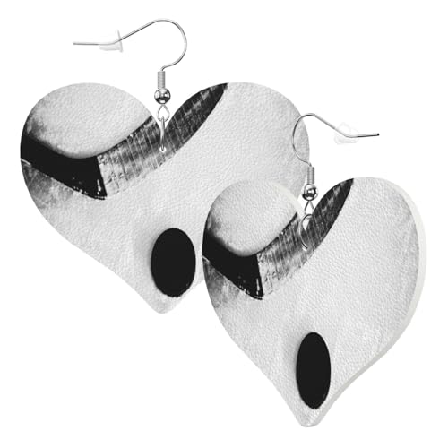 1 Paar Leder-Ohrring für Damen, Eishockey-Kunstdruck, Leder-Ohrringhaken, geeignet für Party, Alltag, Einheitsgröße von POKIKKJH