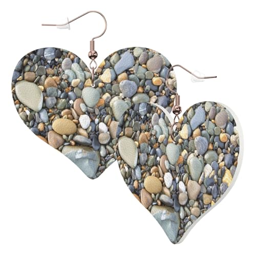 1 Paar Leder-Ohrring für Damen, hübsche Steine, Leder-Ohrringhaken, geeignet für Party, Alltag, Einheitsgröße von POKIKKJH