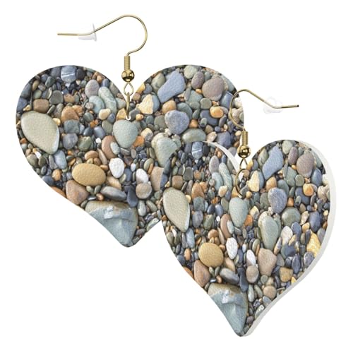 1 Paar Leder-Ohrring für Damen, hübsche Steine, Leder-Ohrringhaken, geeignet für Party, Alltag, Einheitsgröße von POKIKKJH