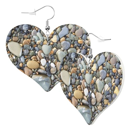 1 Paar Leder-Ohrring für Damen, hübsche Steine, Leder-Ohrringhaken, geeignet für Party, Alltag, Einheitsgröße von POKIKKJH