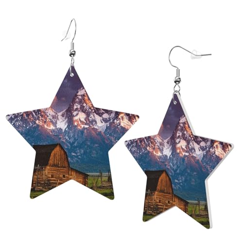 1 Paar Leder-Ohrringe für Damen, Nationalpark-Druck, Ohrringhaken, geeignet für Partys und den Alltag, Einheitsgröße 1 Paar Leder-Ohrringe für Damen, Nationalpark-Druck, Ohrringhaken, geeignet für Partys und den Alltag, Einheitsgröße von POKIKKJH