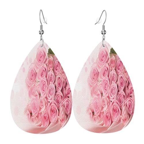 1 Paar Wassertropfen-Leder-Ohrring für Damen, Rosen-Druck, Leder-Ohrringhaken, geeignet für Party, Alltag, Waterdrop Leather Earring 1 Paar Wassertropfen-Leder-Ohrring für Damen, Rosen-Druck, Leder-Ohrringhaken, geeignet für Party, Alltag, Waterdrop Leather Earring von POKIKKJH