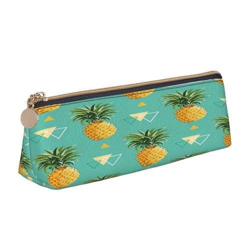 Federmäppchen aus Leder, Motiv: tropische Früchte, Ananas, Reißverschluss, Stifteetui für Arbeit, Büro, für Männer und Frauen Federmäppchen aus Leder, Motiv: tropische Früchte, Ananas, Reißverschluss, Stifteetui für Arbeit, Büro, für Männer und Frauen von POKIKKJH