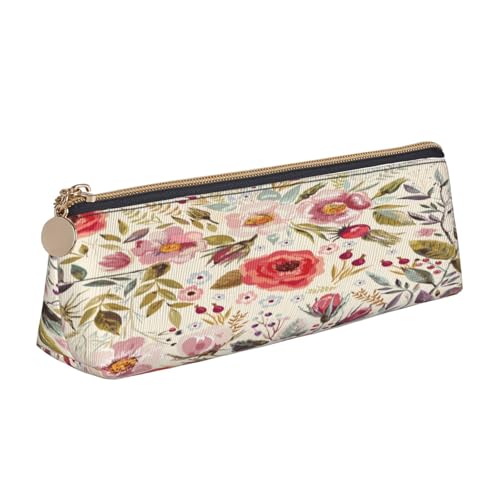 Federmäppchen aus Leder, rustikaler Rosen-Blumendruck, Reißverschluss, Stifteetui für Arbeit, Büro, für Männer und Frauen Federmäppchen aus Leder, rustikaler Rosen-Blumendruck, Reißverschluss, Stifteetui für Arbeit, Büro, für Männer und Frauen von POKIKKJH