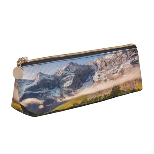 Leder-Federmäppchen, Federmäppchen, Reisen, Berglandschaft, Druck, Reißverschluss, Stifteetui für Arbeit, Büro, für Männer und Frauen Leder-Federmäppchen, Federmäppchen, Reisen, Berglandschaft, Druck, Reißverschluss, Stifteetui für Arbeit, Büro, für Männer und Frauen von POKIKKJH