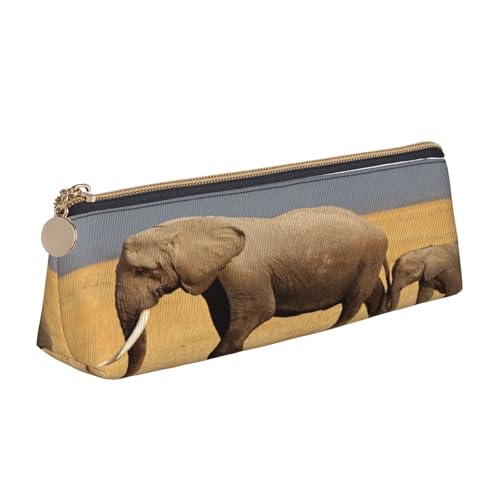 Leder-Federmäppchen, Federmäppchen, afrikanischer Elefant, Reißverschluss, Stifteetui für Arbeit, Büro, für Männer und Frauen Leder-Federmäppchen, Federmäppchen, afrikanischer Elefant, Reißverschluss, Stifteetui für Arbeit, Büro, für Männer und Frauen von POKIKKJH