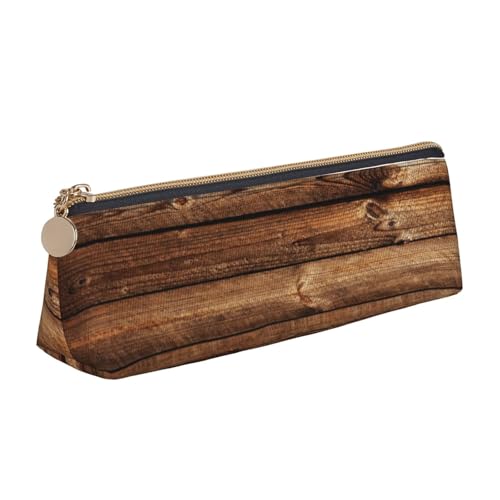 Leder-Federmäppchen, Federmäppchen, brauner Holzdruck, Reißverschluss, Stifteetui für Arbeit, Büro, für Männer und Frauen Leder-Federmäppchen, Federmäppchen, brauner Holzdruck, Reißverschluss, Stifteetui für Arbeit, Büro, für Männer und Frauen von POKIKKJH