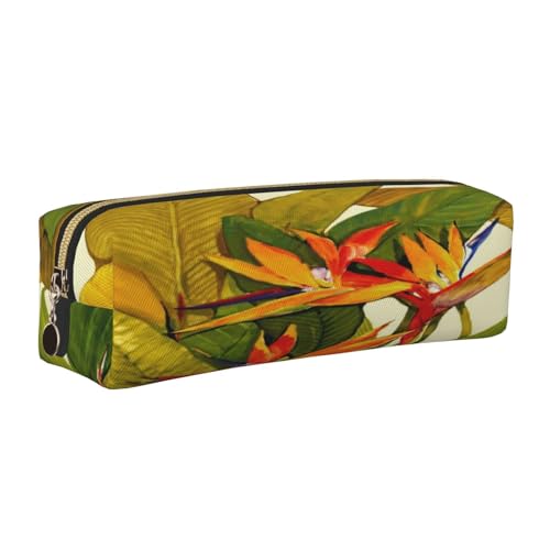 Leder-Federmäppchen, Federmäppchen, tropisches Blumenmuster, Reißverschluss, Stifteetui für Arbeit, Büro, für Männer und Frauen, gold, Einheitsgröße, Kulturbeutel Leder-Federmäppchen, Federmäppchen, tropisches Blumenmuster, Reißverschluss, Stifteetui für Arbeit, Büro, für Männer und Frauen, gold, Einheitsgröße, Kulturbeutel von POKIKKJH