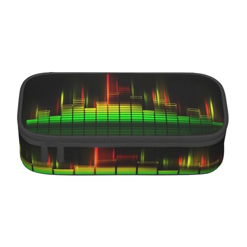 POKIKKJH Federmäppchen mit großem Fassungsvermögen, cooler Musik-Sounddruck, mehrlagiges Schreibwaren-Federmäppchen von POKIKKJH