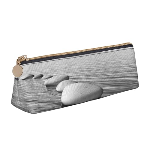 POKIKKJH Graue Zen-Steine-Bilder-Stifttasche, Schulschreibwaren-Box, Aufbewahrungstasche, Reißverschluss-Aufbewahrung, kleine Stifttasche, geeignet für Mädchen und Jungen der Mittelschule, weiß, POKIKKJH Graue Zen-Steine-Bilder-Stifttasche, Schulschreibwaren-Box, Aufbewahrungstasche, Reißverschluss-Aufbewahrung, kleine Stifttasche, geeignet für Mädchen und Jungen der Mittelschule, weiß, von POKIKKJH