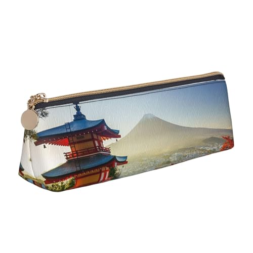 POKIKKJH Japan Mount Fuji Querformat Stifttasche Schule Schreibwaren Box Aufbewahrungstasche Reißverschluss Aufbewahrung Kleine Stifttasche Geeignet für Mittelschule Mädchen und Jungen, weiß, von POKIKKJH