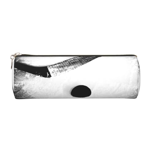 Rundes Leder-Federmäppchen, Federmäppchen, Eishockey-Kunstdruck, Reißverschluss, Stifteetui für Arbeit, Büro, für Männer und Frauen, gold, Einheitsgröße, Kulturbeutel Rundes Leder-Federmäppchen, Federmäppchen, Eishockey-Kunstdruck, Reißverschluss, Stifteetui für Arbeit, Büro, für Männer und Frauen, gold, Einheitsgröße, Kulturbeutel von POKIKKJH