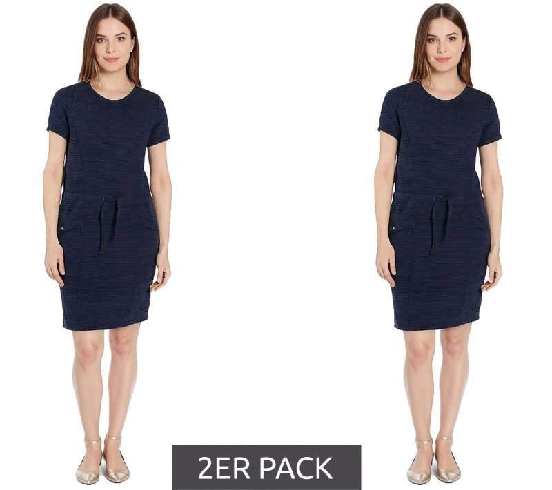 2er Sparpack POLARINO Damen Sommer-Kleid Mini-Kleid stylisches Shirt-Kleid Urlaubs-Kleid 24164953 Dunkelblau von POLARINO