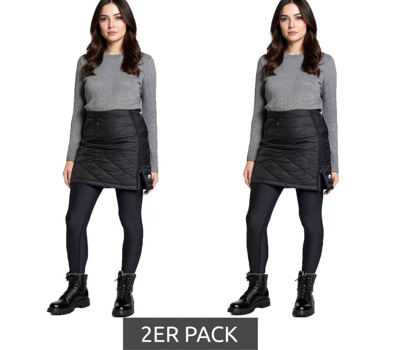 2er Sparpack Polarino Damen Rock wind-und wasserabweisender Outdoor-Rock Stepp-Rock 16768103 Schwarz von POLARINO