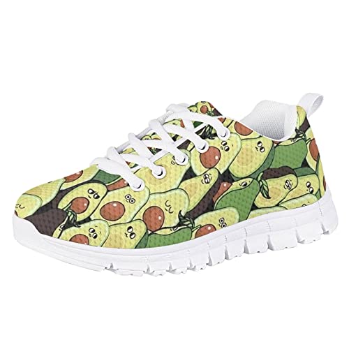 POLERO Avocado Schuhe für Mädchen Jungen Unisex Kinder Laufschuhe Cartoon Avocados Grüne Sportschuhe, EU33 von POLERO