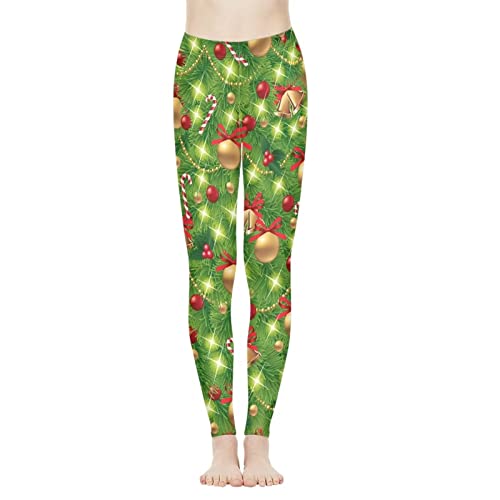 POLERO Boho Skull Floral Leopard Faultier Gemusterte Funky Leggings für Damen Yogahose Workout Strumpfhose Sportbekleidung Hose XS-XXXL, Weihnachtsbaum, XXL von POLERO