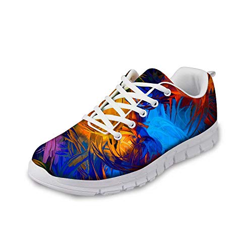 POLERO Damen Sneaker atmungsaktive Schnürer Sportschuhe Mode Bunt Running Walking Sneakers für Frühling und Sommer 36-41 EU von POLERO
