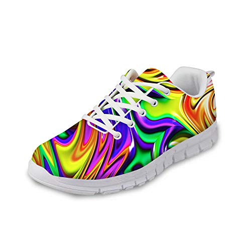 POLERO Damen Sneaker atmungsaktive Schnürer Sportschuhe Mode Bunt Running Walking Sneakers für Frühling und Sommer 36-41 EU von POLERO