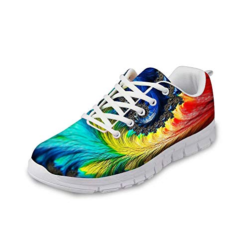 POLERO Damen Sneaker atmungsaktive Schnürer Sportschuhe Mode Bunt Running Walking Sneakers für Frühling und Sommer 36-41 EU von POLERO