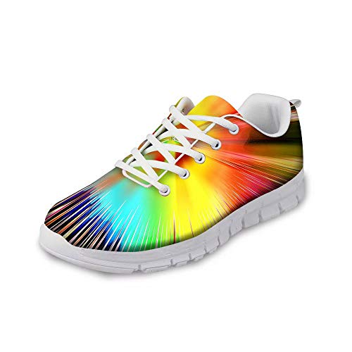 POLERO Damen Sneaker atmungsaktive Schnürer Sportschuhe Mode Bunt Running Walking Sneakers für Frühling und Sommer 36-41 EU von POLERO