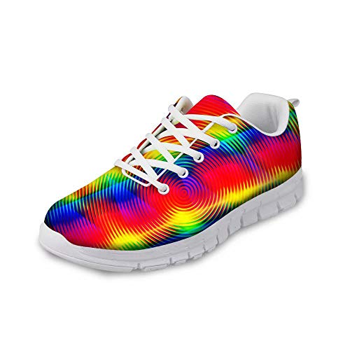 POLERO Damen Sneaker atmungsaktive Schnürer Sportschuhe Mode Bunt Running Walking Sneakers für Frühling und Sommer 36-41 EU von POLERO