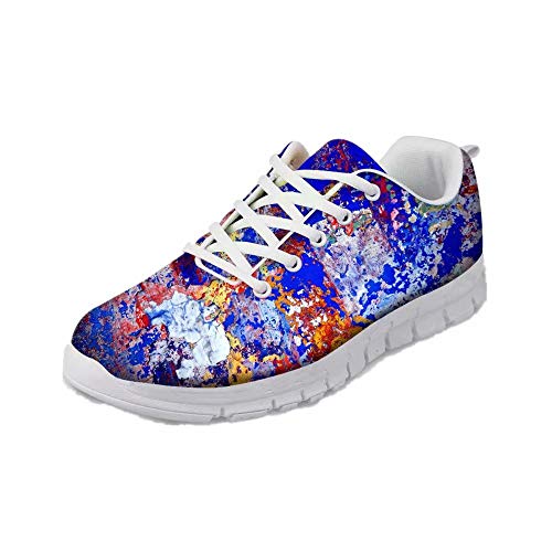 POLERO Damen Sneaker atmungsaktive Schnürer Sportschuhe Mode Bunt Running Walking Sneakers für Frühling und Sommer 36-41 EU von POLERO