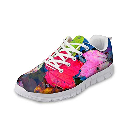 POLERO Damen Sneaker atmungsaktive Schnürer Sportschuhe Mode Bunt Running Walking Sneakers für Frühling und Sommer 36-41 EU von POLERO