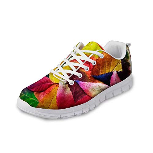 POLERO Damen Sneaker atmungsaktive Schnürer Sportschuhe Mode Bunt Running Walking Sneakers für Frühling und Sommer 36-41 EU von POLERO