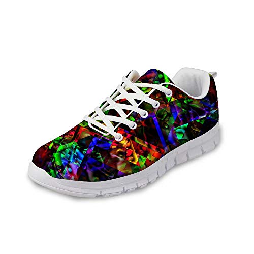 POLERO Damen Sneaker atmungsaktive Schnürer Sportschuhe Mode Bunt Running Walking Sneakers für Frühling und Sommer 36-41 EU von POLERO