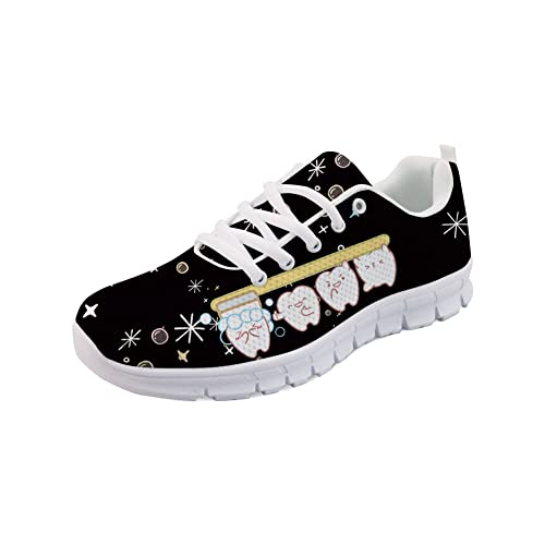 POLERO Damen Straßenlaufschuhe Krankenschwester Schuhe Nette Zähne Muster Wanderschuhe Sporttrainer, EU38 von POLERO