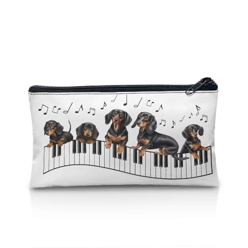 POLERO Federmäppchen für die Schule, Schreibwaren, Federmäppchen, Büro, Schreibtisch, Organizer, Zubehör, Reißverschlusstasche, Dackel Musiknoten Klavier, Einheitsgröße, Schulranzen POLERO Federmäppchen für die Schule, Schreibwaren, Federmäppchen, Büro, Schreibtisch, Organizer, Zubehör, Reißverschlusstasche, Dackel Musiknoten Klavier, Einheitsgröße, Schulranzen von POLERO
