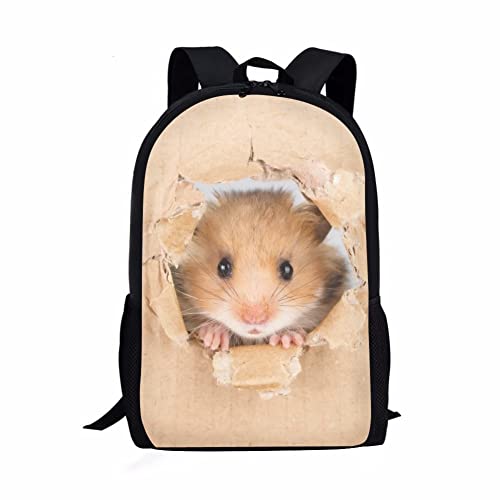 POLERO Kinder-Rucksack mit Tiermotiv, Tyrannosaurus Rex, Hamster-Aufdruck von POLERO