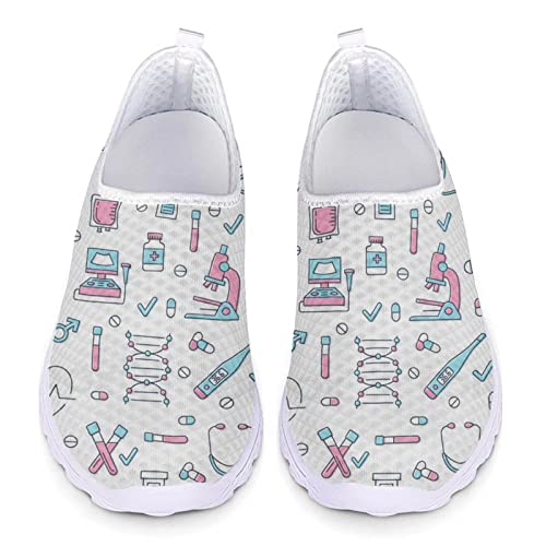 POLERO Krankenschwesterschuhe für Damen Herren Weiße Slip-On-Schuhe Atmungsaktive und leichte Mesh-Schuhe für Freizeit, EU41 von POLERO