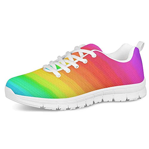 POLERO Mode Schnüren Sneaker Frauen Laufen Sportschuhe Bunte Mesh Turnschuhe Lässige Wanderschuhe Größe 44 von POLERO