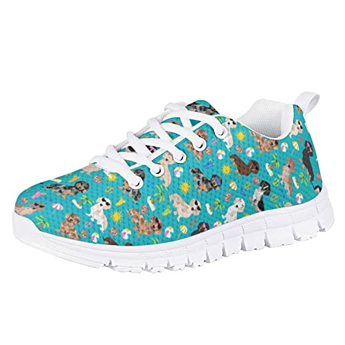 POLERO Niedliche Dackelschuhe für Mädchen Jungen Unisex Kinder Laufschuhe Hawaiian Sausage Dog Sports Trainers, EU31 von POLERO