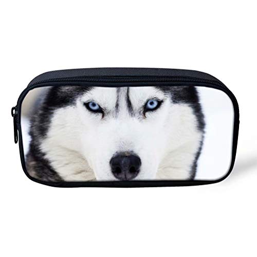 POLERO Pencil Case Stifteetui Stiftetasche Stiftemappe Bleistift Beutel Pen Tasche Schulbedarf Schreibwaren Schuletui mit Husky Print für Kinder Student Junge Schule von POLERO