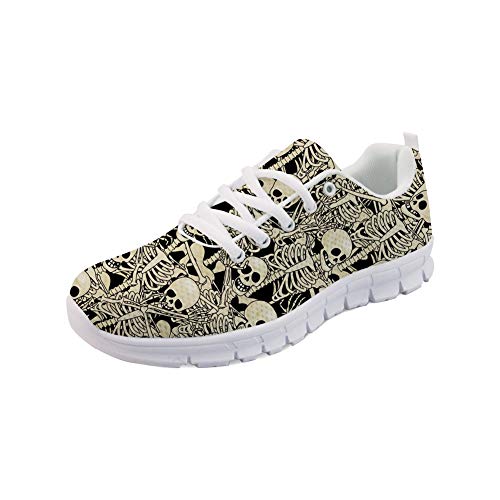 POLERO Schädel Krankenschwester Schuhe Sportschuhe Skull Sneaker pflegeschuhe Damen Gehen Arbeit Laufen Sport schnüren beiläufig Tennis Gittergewebe Shoes Größe 39 von POLERO