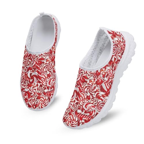 POLERO Wasserschuhe, modische Schuhe, leicht, Slipper, flach, lässig, Wanderschuhe für Damen, Weihnachts-Süßigkeiten-Druck, 38.5 EU POLERO Wasserschuhe, modische Schuhe, leicht, Slipper, flach, lässig, Wanderschuhe für Damen, Weihnachts-Süßigkeiten-Druck, 38.5 EU von POLERO
