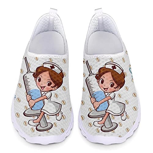 POLERO Womens Nurse Fashion Sneaker Lightweihgt Mesh Schuhe Slip-On Laufschuhe Atmungsaktive Wanderschuhe, EU36 POLERO Womens Nurse Fashion Sneaker Lightweihgt Mesh Schuhe Slip-On Laufschuhe Atmungsaktive Wanderschuhe, EU36 von POLERO