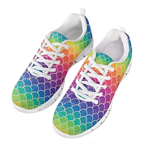 POLERO Wonderful Irisated Rainbow Farbe Schuhe Atmungsaktive Schuhe Damen Herren Slip on Sneaker Bequeme Sneaker Sportschuhe Leichte Laufschuhe Laufschuhe Turnschuhe Schnürschuhe Freizeitschuhe 37 EU von POLERO