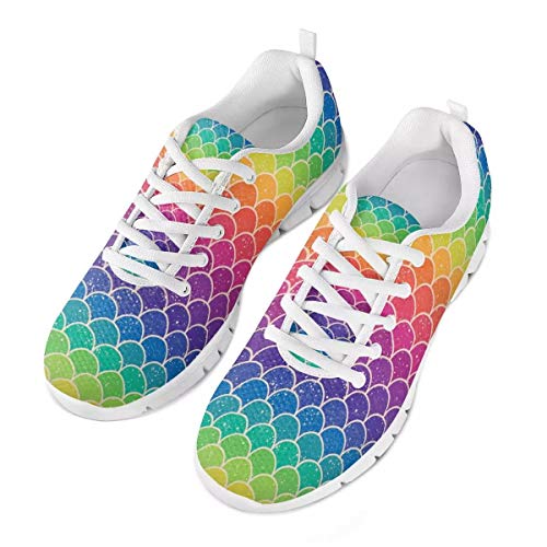 POLERO Wonderful Irisated Rainbow Farbe Schuhe Atmungsaktive Schuhe Damen Herren Slip on Sneaker Bequeme Sneaker Sportschuhe Leichte Laufschuhe Laufschuhe Turnschuhe Schnürschuhe Freizeitschuhe 42 EU von POLERO