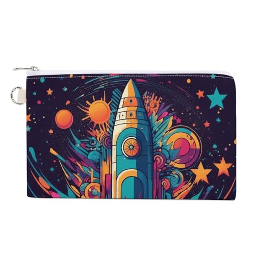 Geldbörse Münzbörse Space Rocket Printed Wallet für Herren Geldbörse Damen Canvas Münzbörse Stil One Size Münzbörse, Stil:, Einheitsgröße, Münzgeldbörse von POLESVBM