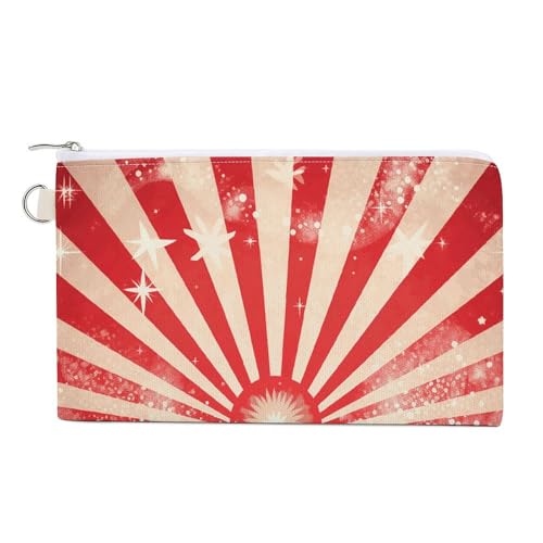 Geldbörse Münzgeldbörse Funkelnde rote Streifen bedruckte Geldbörse für Männer Geldbörse Frauen Canvas Münzbörse Stil One Size Münzbörse, Stil:, Einheitsgröße, Münzgeldbörse von POLESVBM