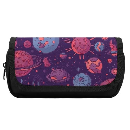 POLESVBM Bleistift Tasche Raum Planet Illustration Gedruckt Federmäppchen Multifunktions Bleistift Beutel Beutel Tragbare Bleistift Tasche Beutel Bleistift Organizer, Stil, Einheitsgröße, Bleistift von POLESVBM