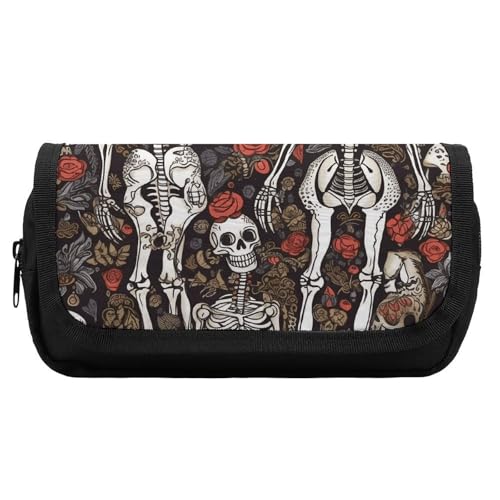 POLESVBM Bleistift Tasche Skelette Wo Seelen Treffen Gedruckt Federmäppchen Multifunktions Bleistift Beutel Beutel Tragbare Bleistift Tasche Beutel Bleistift Organizer, Stil, Einheitsgröße, Bleistift von POLESVBM
